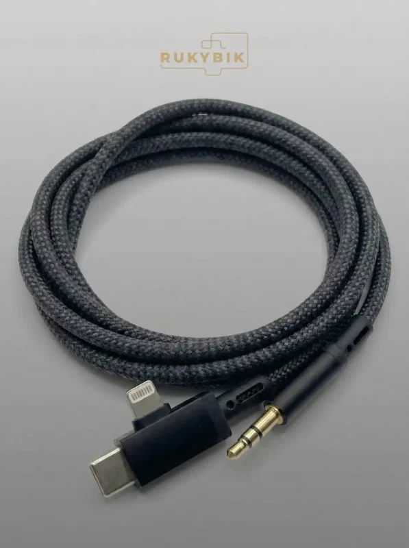 Кабель AUX 2 в 1 Lightning и Type-C