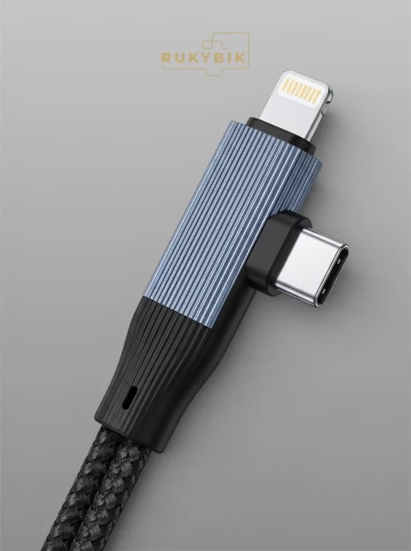 Аудио кабель AUX Type-C 2 в 1 - переходник Lightning - Type-C зарядный