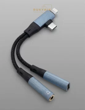 Аудио кабель AUX Type-C 2 в 1 - переходник Lightning - Type-C зарядный
