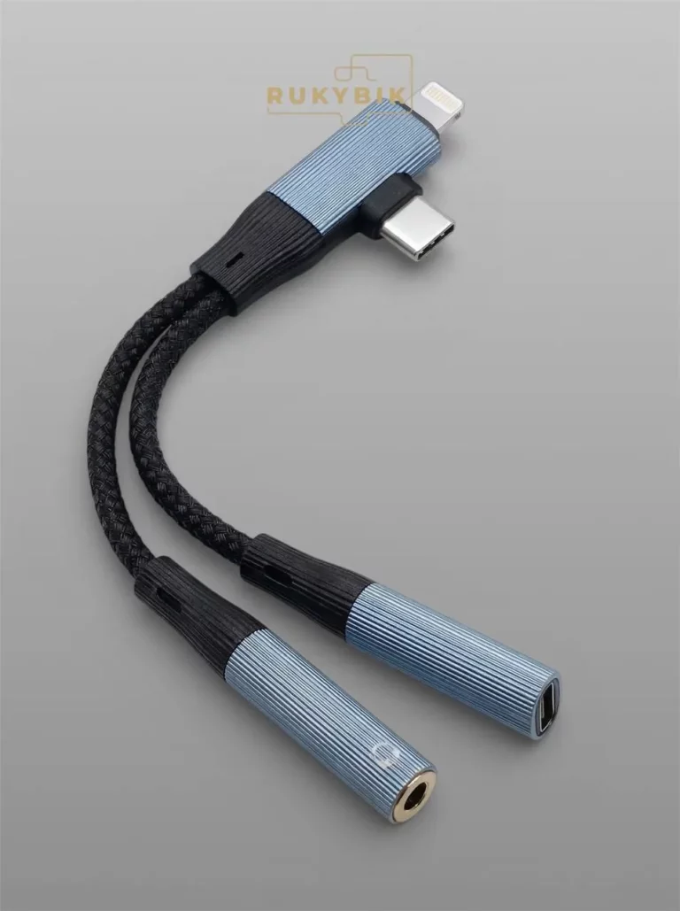 Аудио кабель AUX Type-C 2 в 1 - переходник Lightning - Type-C зарядный